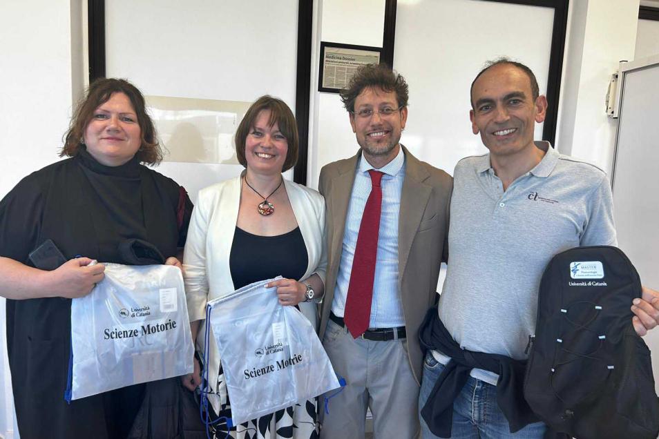 I docenti di Unict Giuseppe Musumeci e Nando Rapisarda insieme con colleghe di Riga, Jelena Reste e Zanna Martinsone